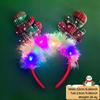 Unique And Colorful Christmas Antler Headband With Soft Plush And Lights For Creative Outfits Party