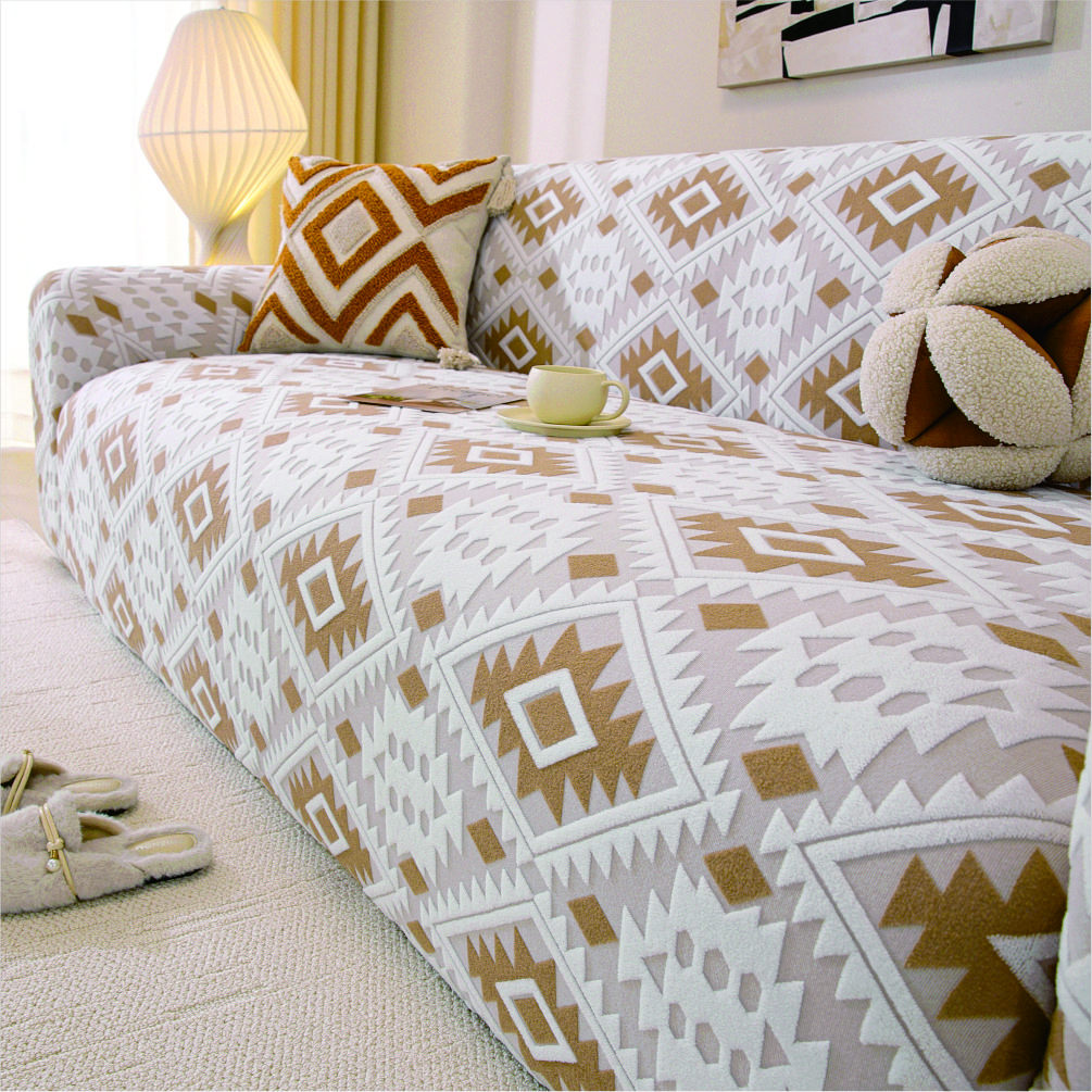 Bohemia Pattern Sofa Cover Fully Covered with Dust-proof Sofa Protective Cover Machine Washable Highly Elastic Pet Friendly