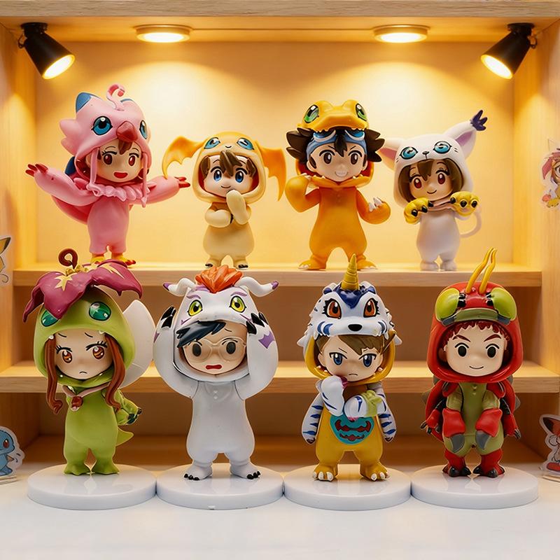 Tall Superior Quality 6-8pcs/set Anime Digital Monster Digimon Cosplay Adorable PVC Collection Action Figure Model Playthings Fans Birth Date Gifts