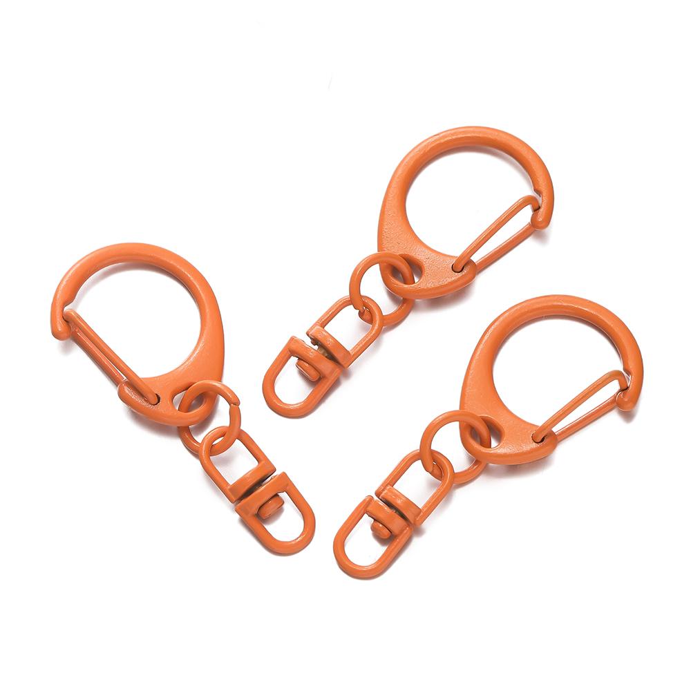 5pcs Alloy Colorful D-shaped Hooks With Rotatable Eight-character Buckle for DIY Keychains Crafts Bag Charms Key Ring Findings