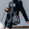 New MLB Polyester Bucket Bag Handbag Shoulder Bag Crossbody Bag Regular Women's Black 3ABMS031N-50BKS
