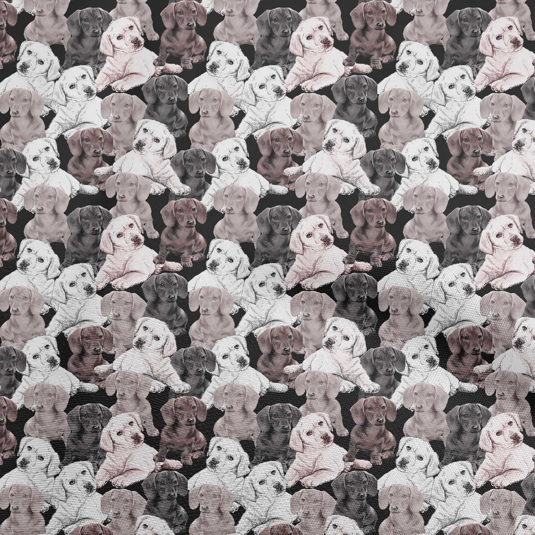 

OneOone Cotton Flex Brown Fabric Dog Sketch Швейний матеріал Тканина з принтом у дворі 40 дюймів 42 Inch Wide - Viscose Chiffon чорний