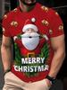 Christmas Men's T-Shirt Cute Santa Claus Pattern Short Sleeve T-Shirt Holiday Fashion Top Tees Casual Comfortable Men's Clothing