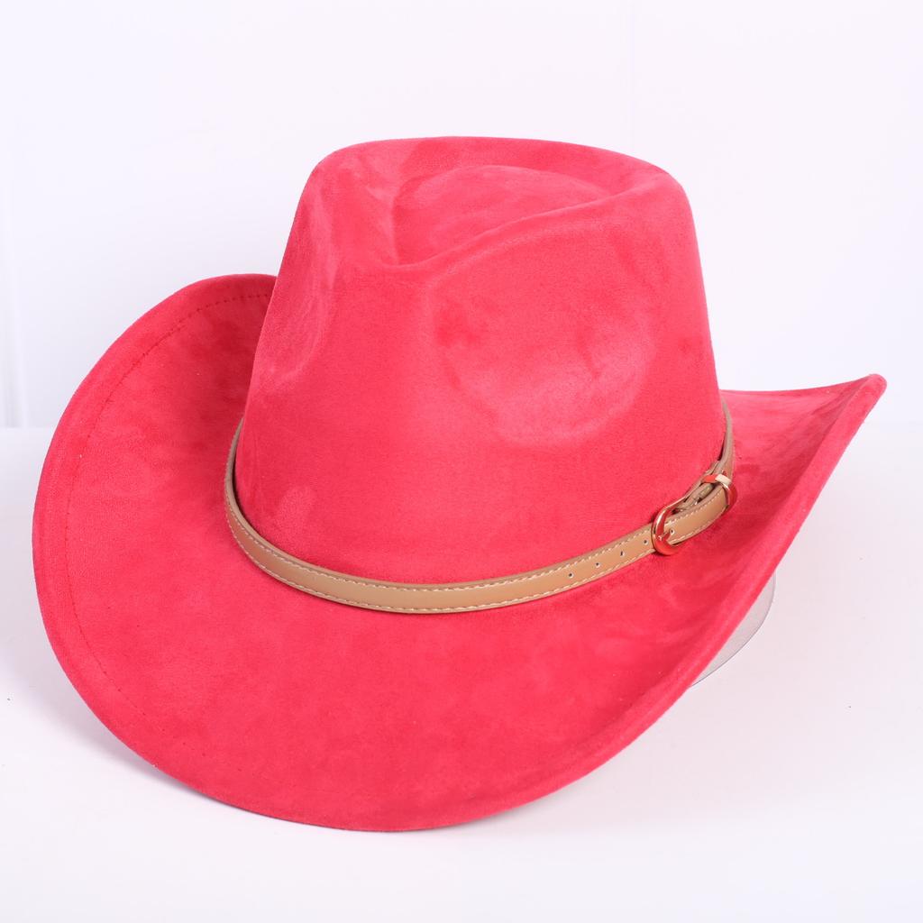 Popular European and American classic suede western cowboy hat men's and women's fashion LO style peach heart cowboy hat