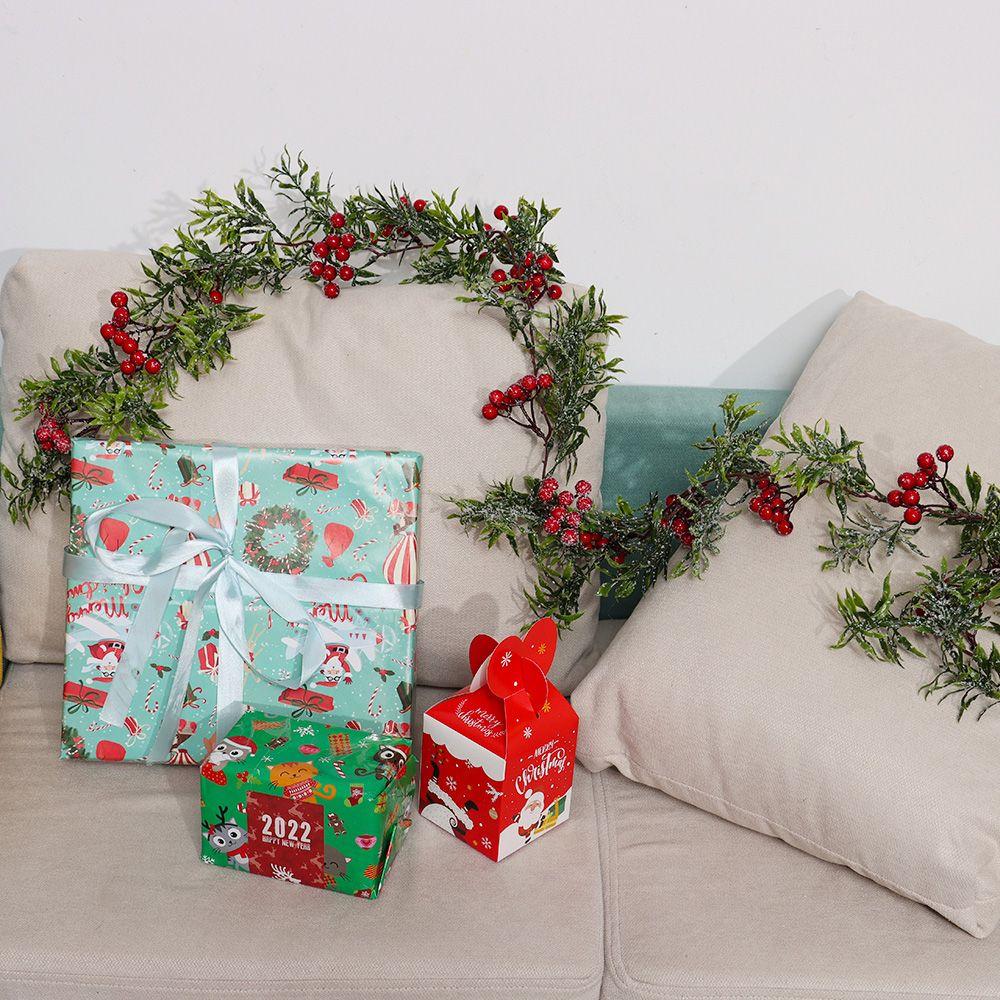 Tree Ornament Pine Cones Vine Hanging Wreath Christmas Decorative Garland Artificial Red Berries