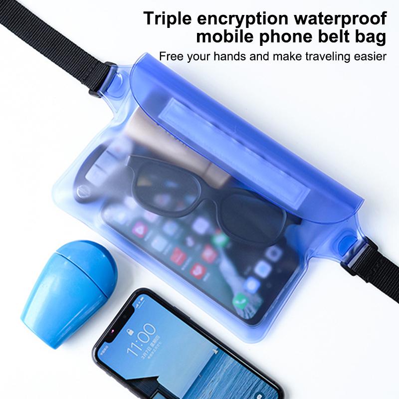 Borsa Impermeabile Porta Documenti Carte di Credito Chiavi Cellulare Custodia Subacquea Marsupio Fanny Nuoto Spiaggia Custodia Borsa Asciutta