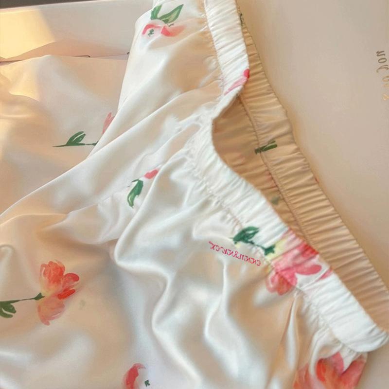 Recommended Pajamas Women'S Summer High-End Wind Peony Flower Simulation Silk Home Clothing