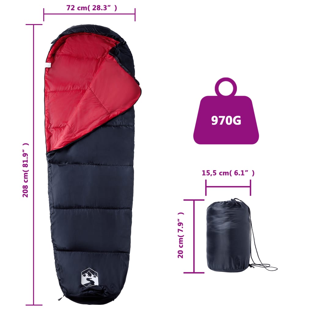 Vidaxl Mummy Sleeping Bag, For Adults, For 3 Seasons