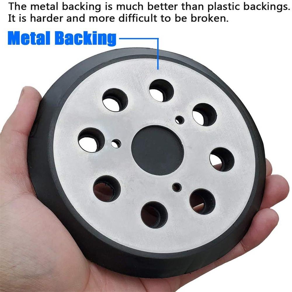 5 Inch 8 Hole Hook and Loop Sander Pad with Metal Backing