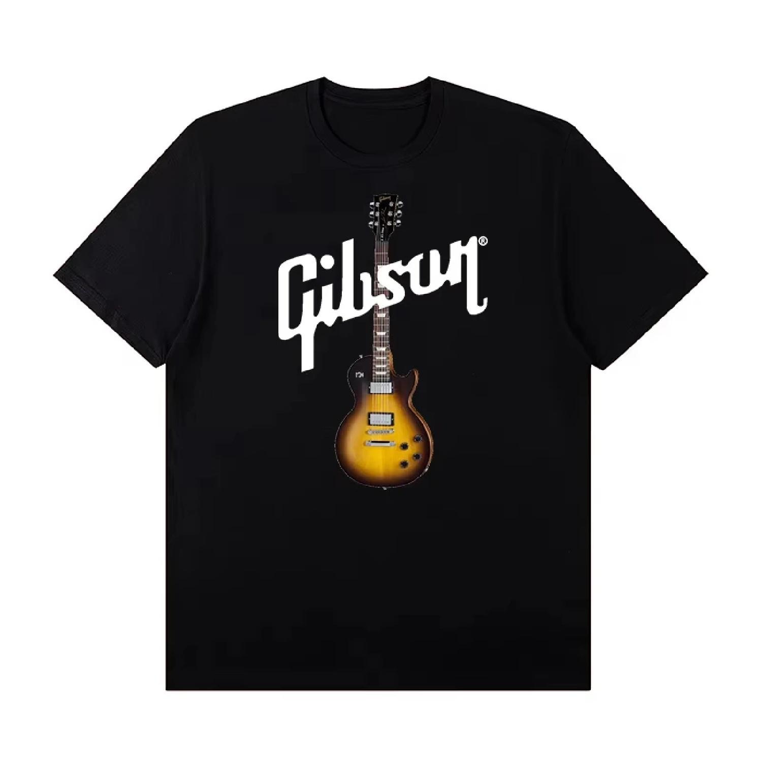 

Gibson Electric Guitar Peripheral Graphic Rock Printed T-shirt Short Sleeve Unisex Band Guitarist High Quality XXXXXL