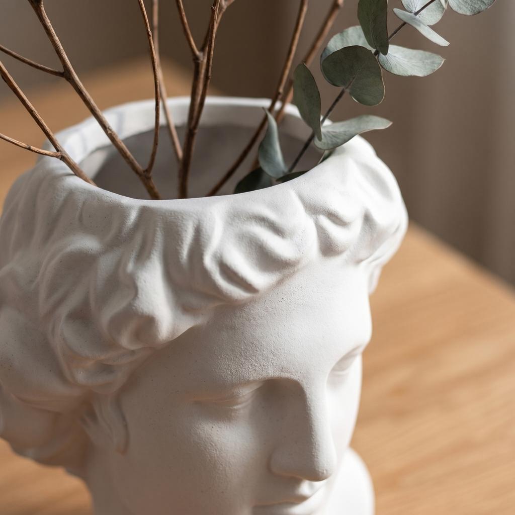 Modern Creative Resin Statue Vase Decorative Sculpture Desktop Ornament for Home Office Living Room Entryway Tabletop