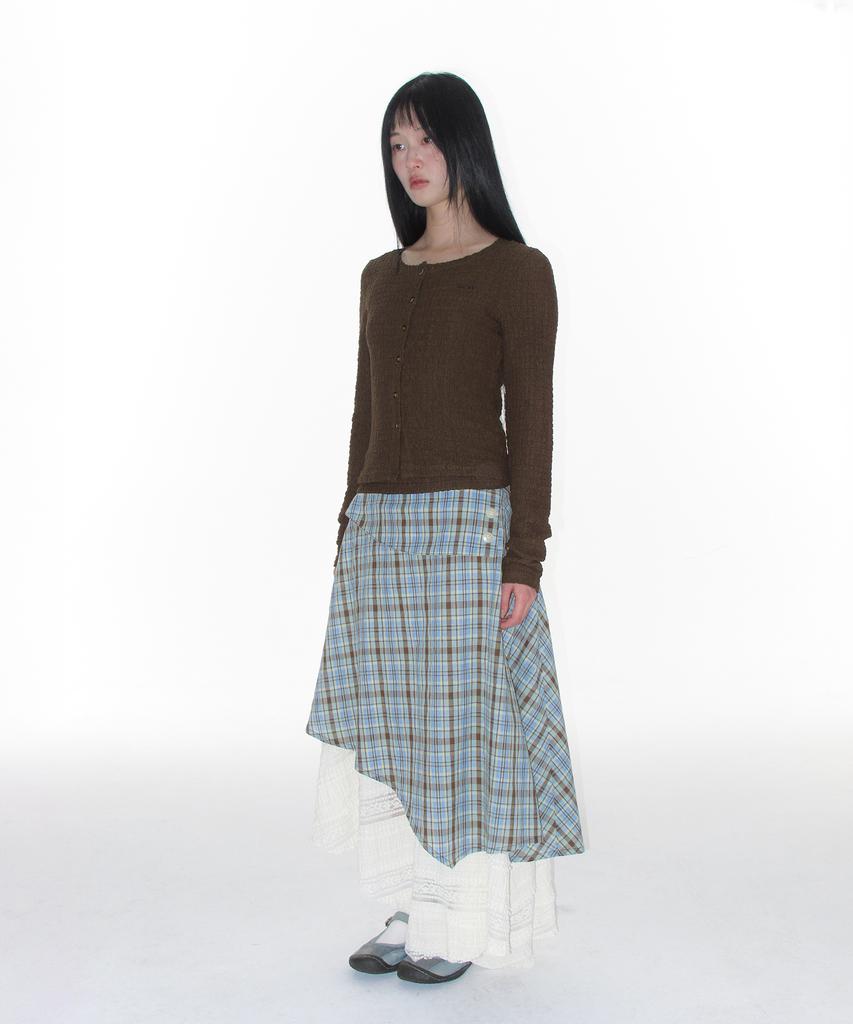 Ames Worldwide Lace Layered Skirt Blue