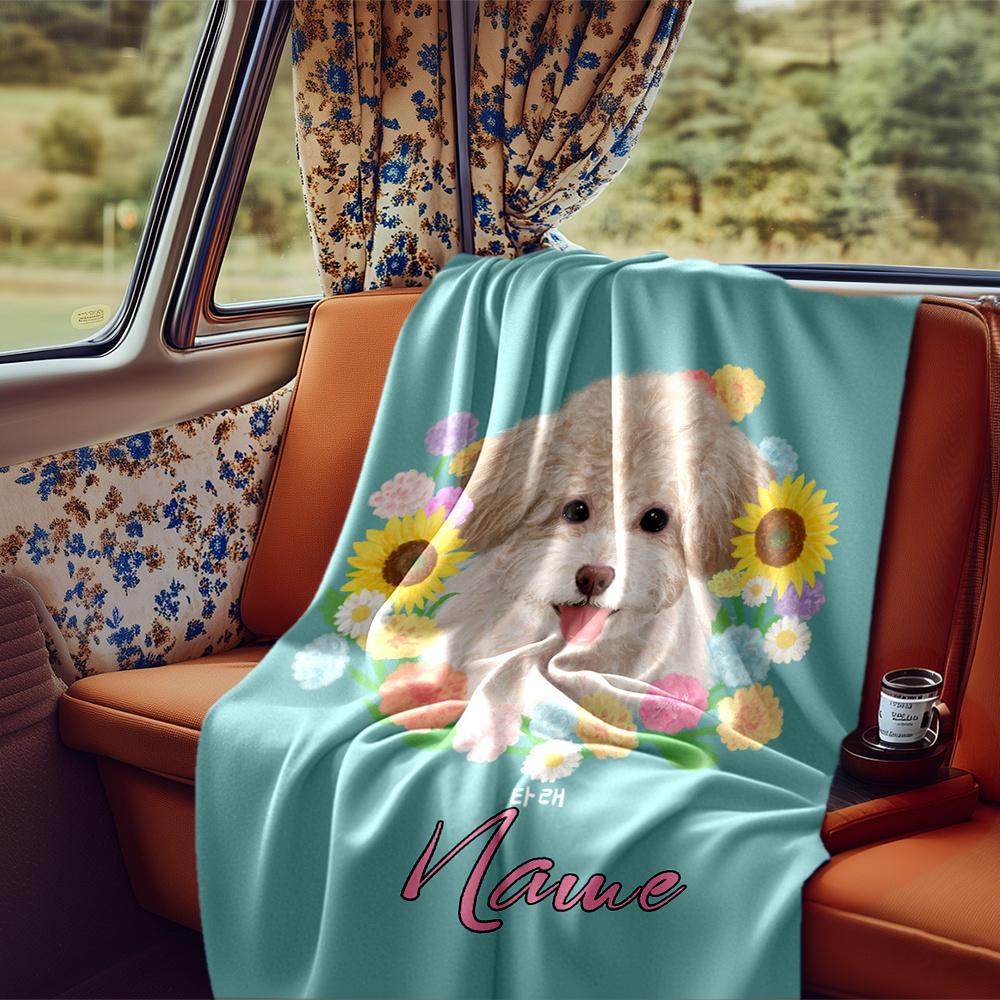 Sunflower Blanket Personalized Name Soft Comfortable Stylish Blanket Car Blanket Perfect For Travel Camping Outdoor Home Suitable For All Seasons