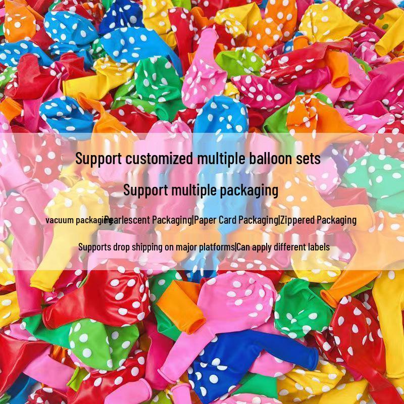 Candy Color Polka Dot Balloons 12" 280g for Children's Day & School Event Decoration