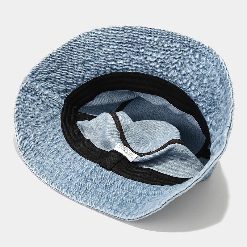 ins big eaves denim bucket hat women's spring and summer face covering sun hat outdoor sunscreen sunshade basin hat