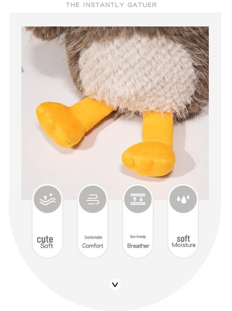 Frizzy Penguin Plush: Ugly-Cute Owl Eye Mask and Exploding Head Ronnie Calming Doll for Sweet Sleep Prank