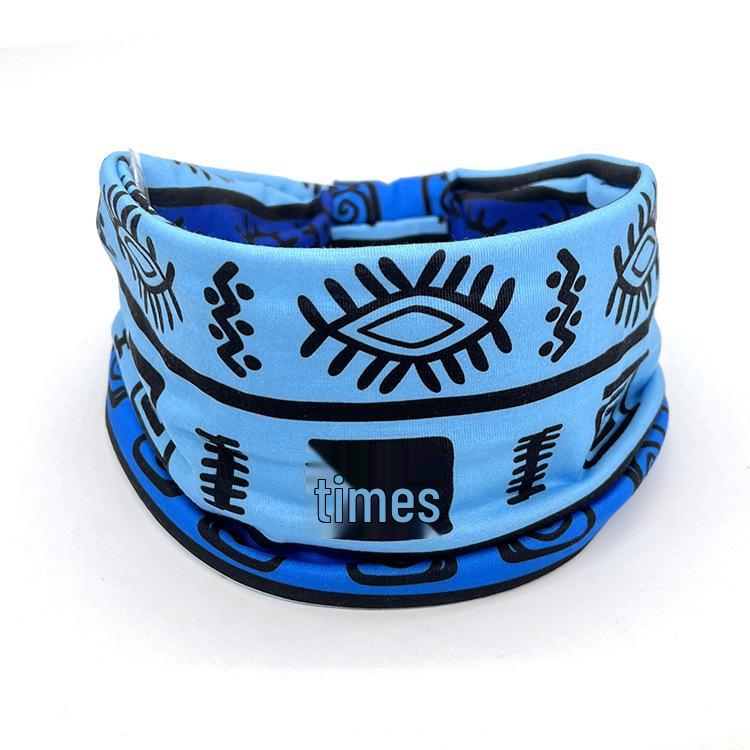 Women's African Print Sports & Yoga Headband – Wide Elastic Knot Design