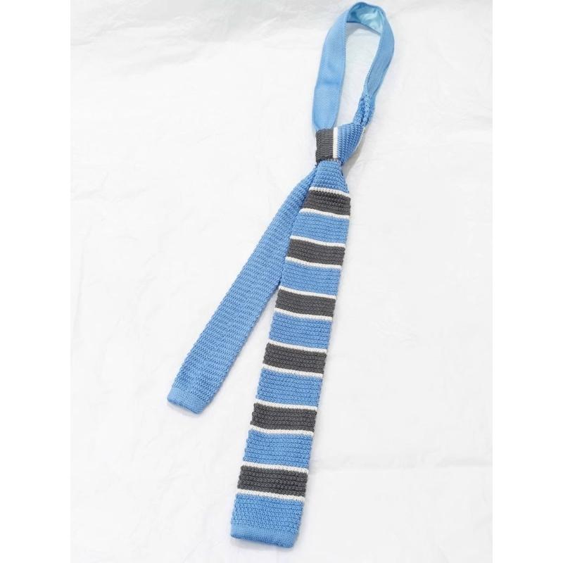 Teens Knit Necktie Women British Style Striped Necktie Uniform Self Tie Necktie