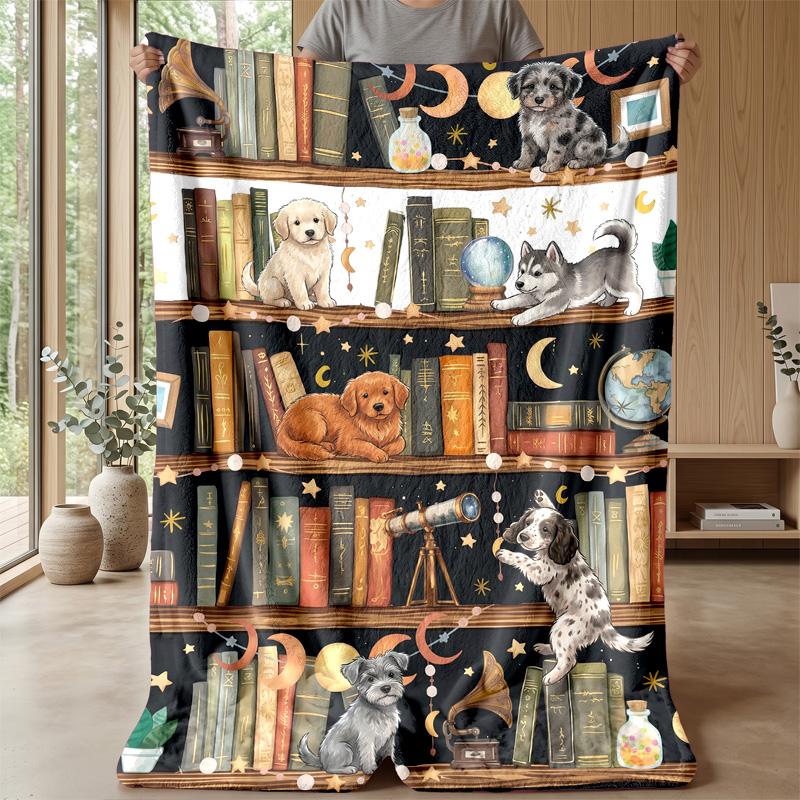 Jeweled Wolf Portrait Theme blanket Lightweight Warm Flannel Blanket Decorative Throw Blanket for Home Decoration