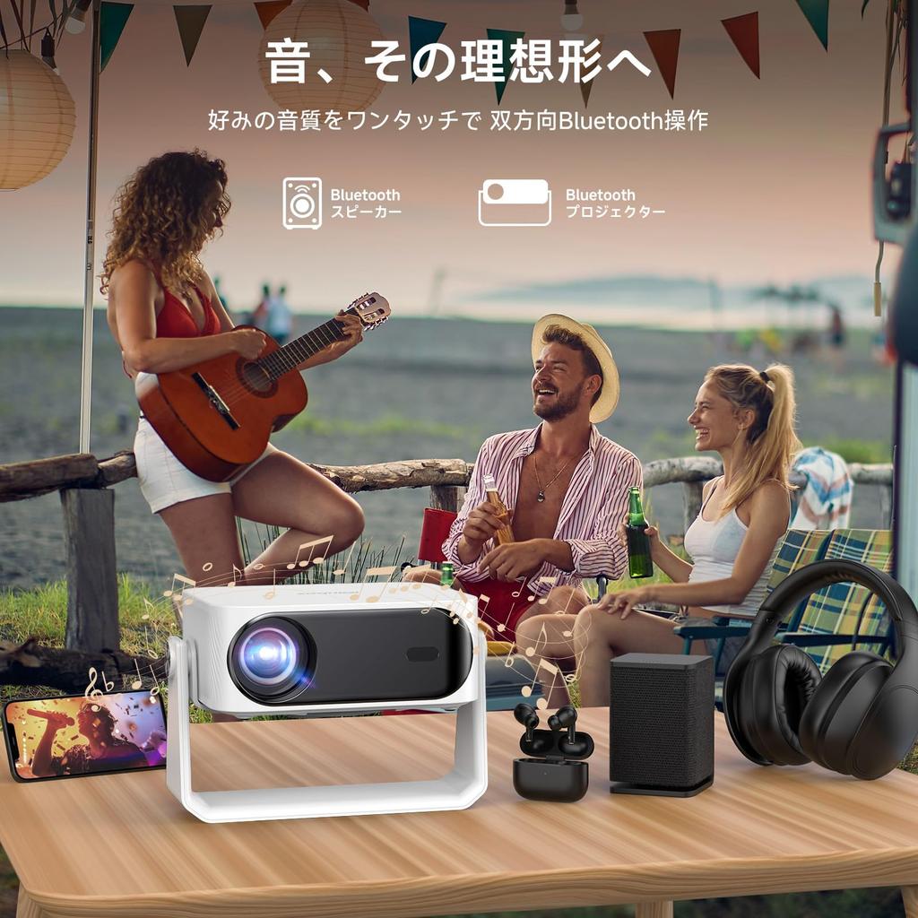 iSinbox 2025 Compact Ceiling Projector with 1200 ASNI High 1080P 4K 6D 6P Automatic Keystone Bidirectional Bluetooth Large Portable for Living