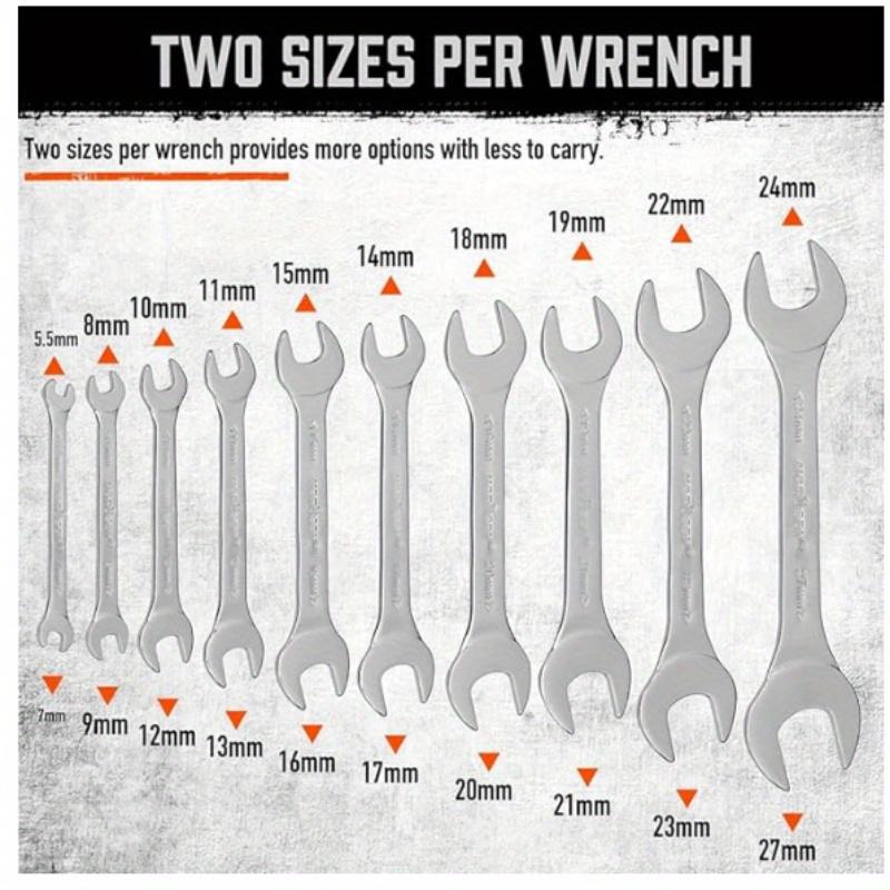 9/10pcs Thin Open End Wrench Set 3mm Ultra-thin Flat Wrench Tool Multi-Function Super-thin for Plumbing Tubing Gas Nozzle Fork Spanner