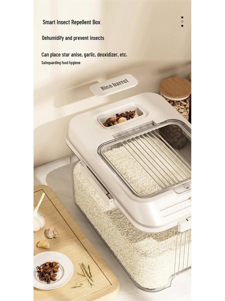 20 Цзинь Пищевое Герметичное Ведро для Риса - Защита от Насекомых/Влагозащита, Сохранение Свежести, Нажимного Типа для Зерна и Муки