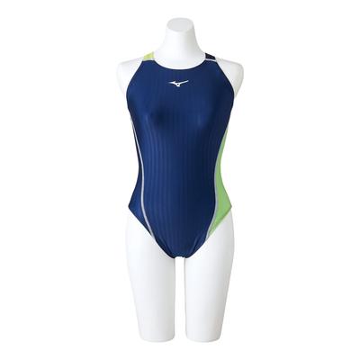 Stream Ace Size FINA Swimming Size Size 83 Challenge Women's Low-Cut Swimsuit, Navy/Lime, S, (International Federation) Approved, N2MA2740,