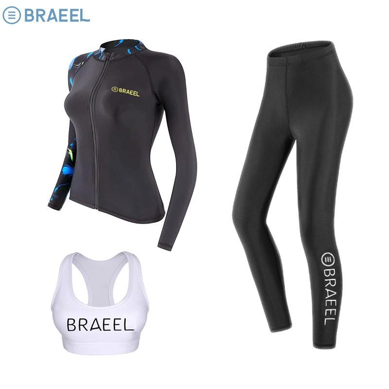 Womens UV Protection Rash Guard Set Surfing Diving Snorkeling Swimming With Long Sleeve Top Shorts Pants