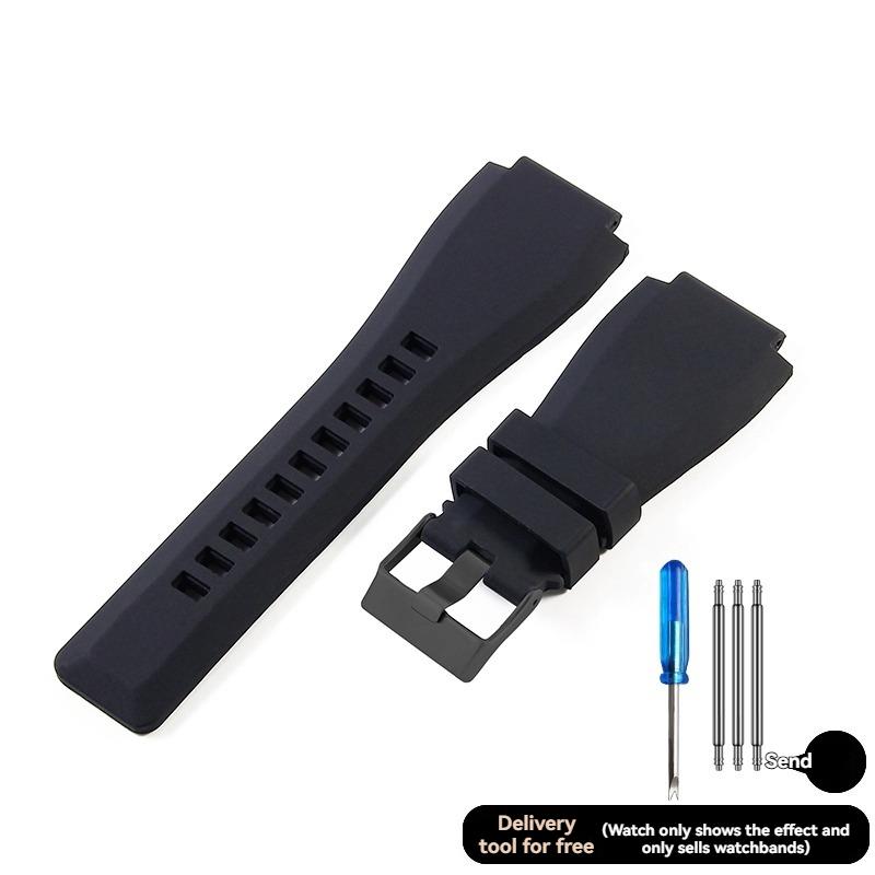 Für Bell Ross Silikon Herren Armband BR01 BR03 Schwarz Blau Orange Modell Sport Wasserdicht Weiches Silikon Herren Armband