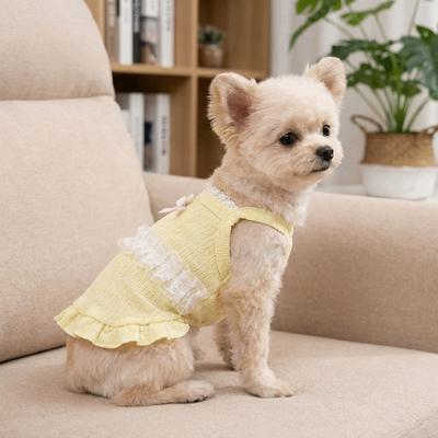 Fashion Breathable Pet Tank Top Lightweight Floral Lace Dog Dresses Sleeveless Princess Style Dog Vest Summer