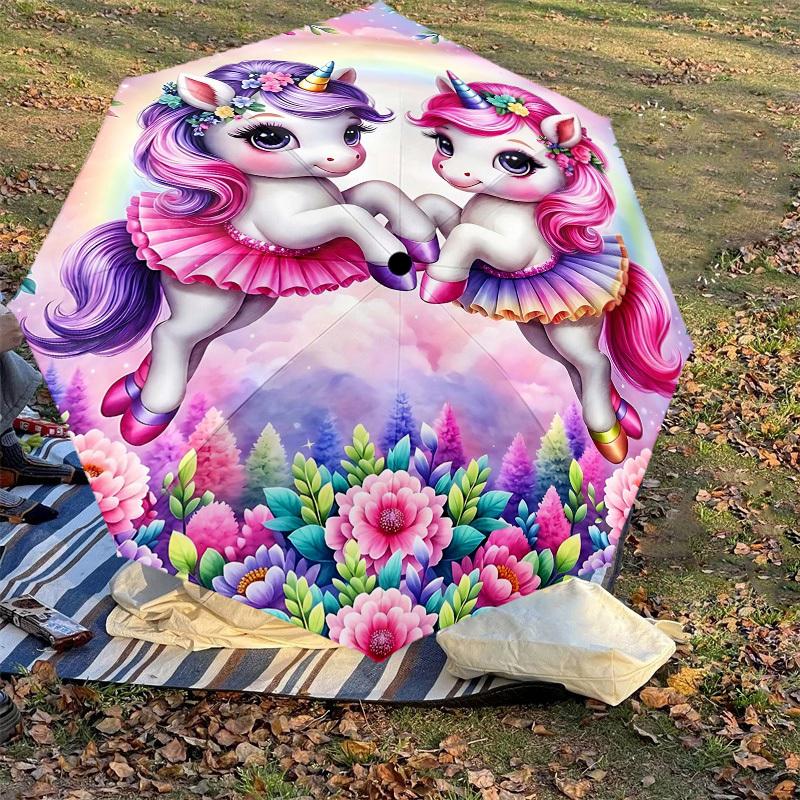 1PC Unicorn Umbrella-8-Rib Reinforced, Automatic Open, Lightweight & Durable, Fashion Accessory for Outdoor, H0394