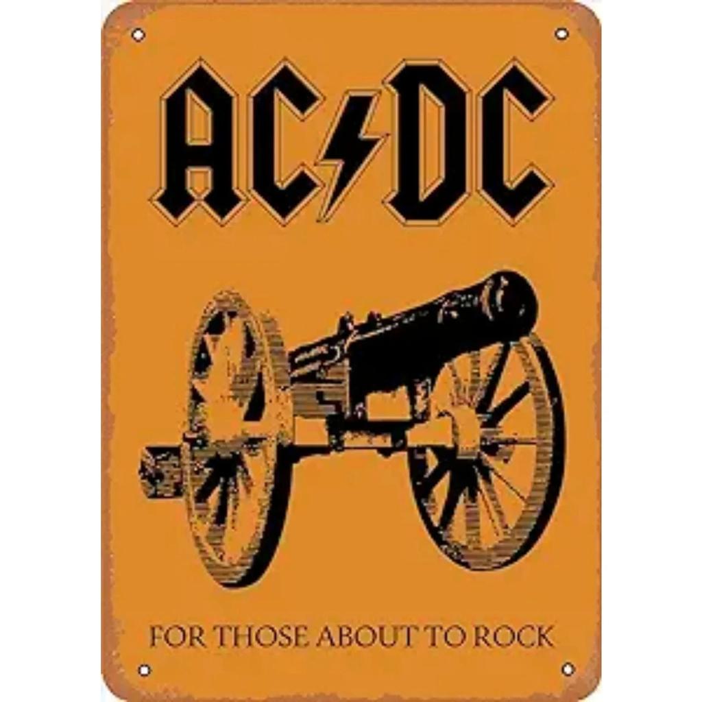 AC DC Vintage Heavy Metal Music Cool Classic Rock Band Metal Tin Sign for Home Restaurant Cafe Bar Art Wall Decoration Gifts