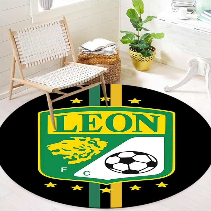 Club León Football Club Round Area Rug,Carpet Rug for Living Room Bedroom Sofa Playroom Decor,Non-slip Floor Mat