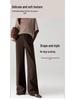Elegant High-Waisted Wool Wide-Leg Pants for Women - Winter 2025 Style, Thickened A-Line, Casual and Loose Fit