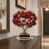 Acrylic Rose Ornament, 2D Flat Flower Decoration with Base, Table Centerpiece Rose Ornament, Romantic Desktop Decor for Home Shelf Cabinet