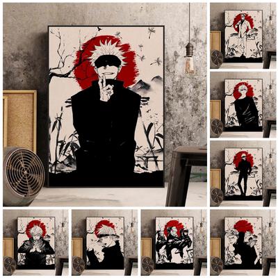 Japonijos anime drobės plakatas Jujutsu Kaisen Gojo Satoru Dekoratyvinė tapyba Vaikų kambarys Sienų menas Freska Modernus namų dekoras Nuotraukos