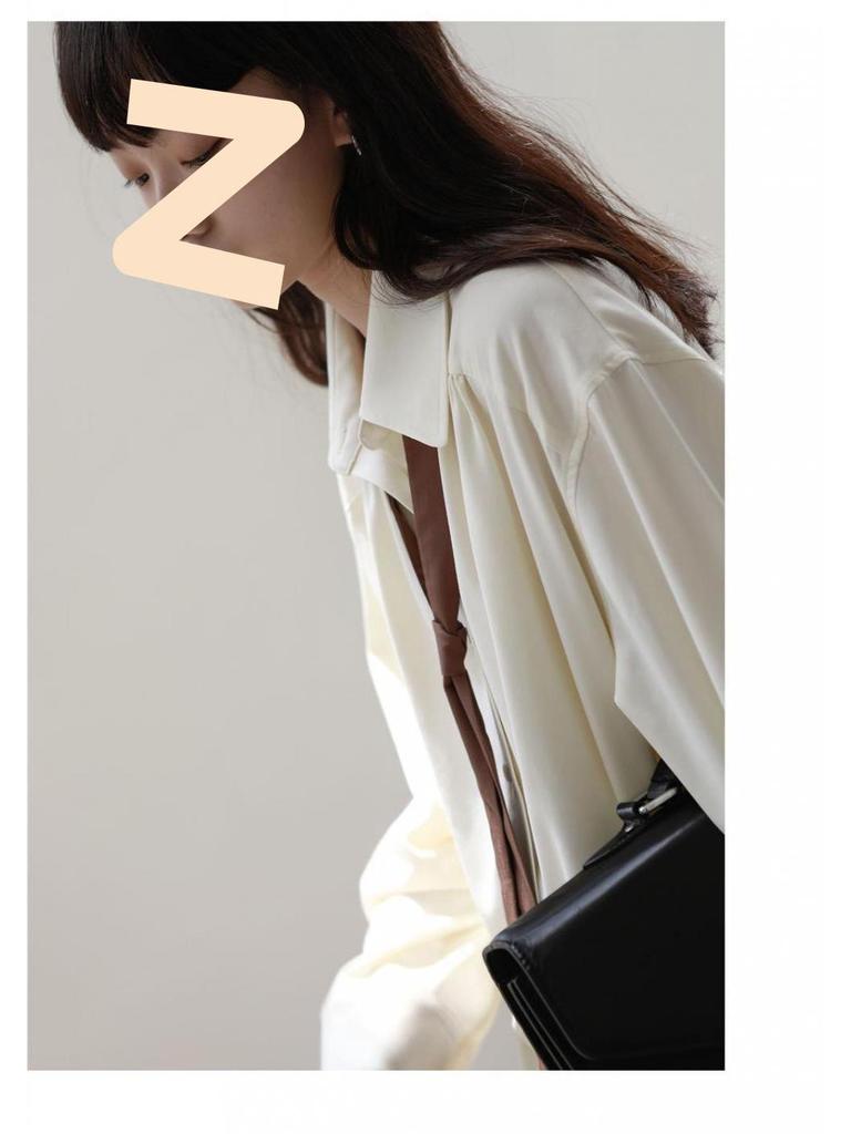 Damen Schlankmachende Lockere Bindebluse - Frühherbst Kühles Design