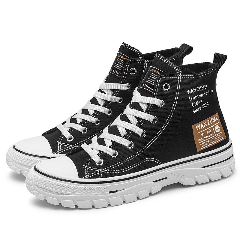 Men s high-top canvas shoes Four Seasons New Men s Sneakers Fashion Teen Trend Casual Shoes Men s Board Shoes 39