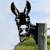 Metal Donkey Tongue Out Wall Art Garden Fence Decoration Sculpture