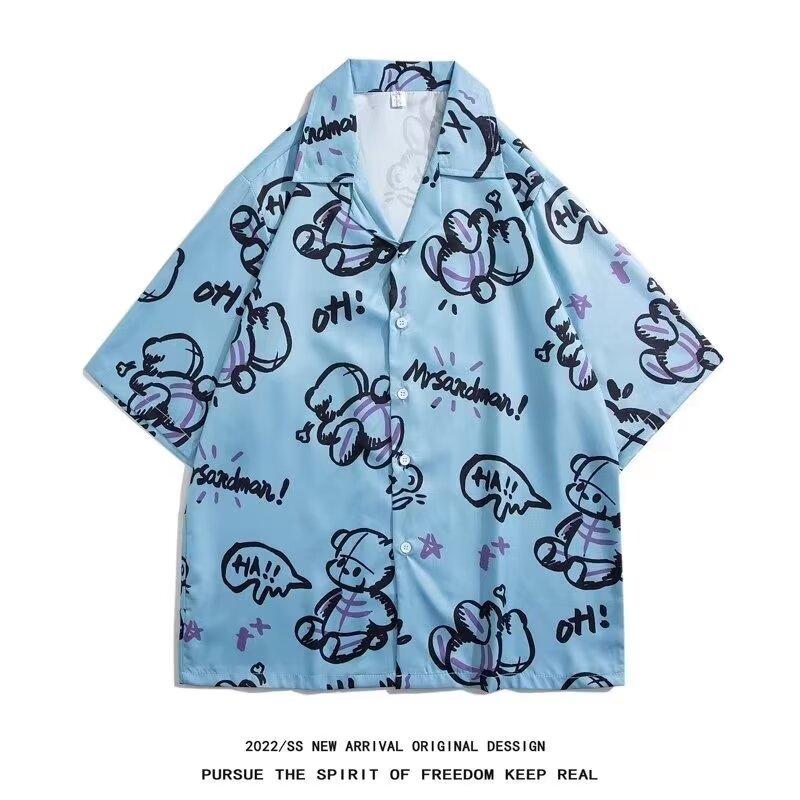 Pánská retro košile, pánský letní outfit, studentský volný střih, výklenek, neformální pánský top, svrchní oblečení, plážový top