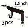 2 Piece Set Durable Metal Metal Brackets Rust-proof Heavy Duty Load-Bearing Supports Thickened Sturdy Triangular Bracket Outdoor
