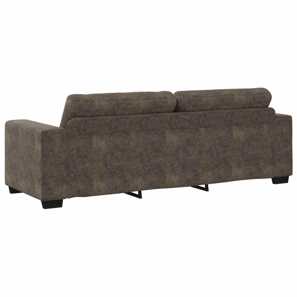 3 Seater Sofa Dark Grey 220 Cm Artificial Leather