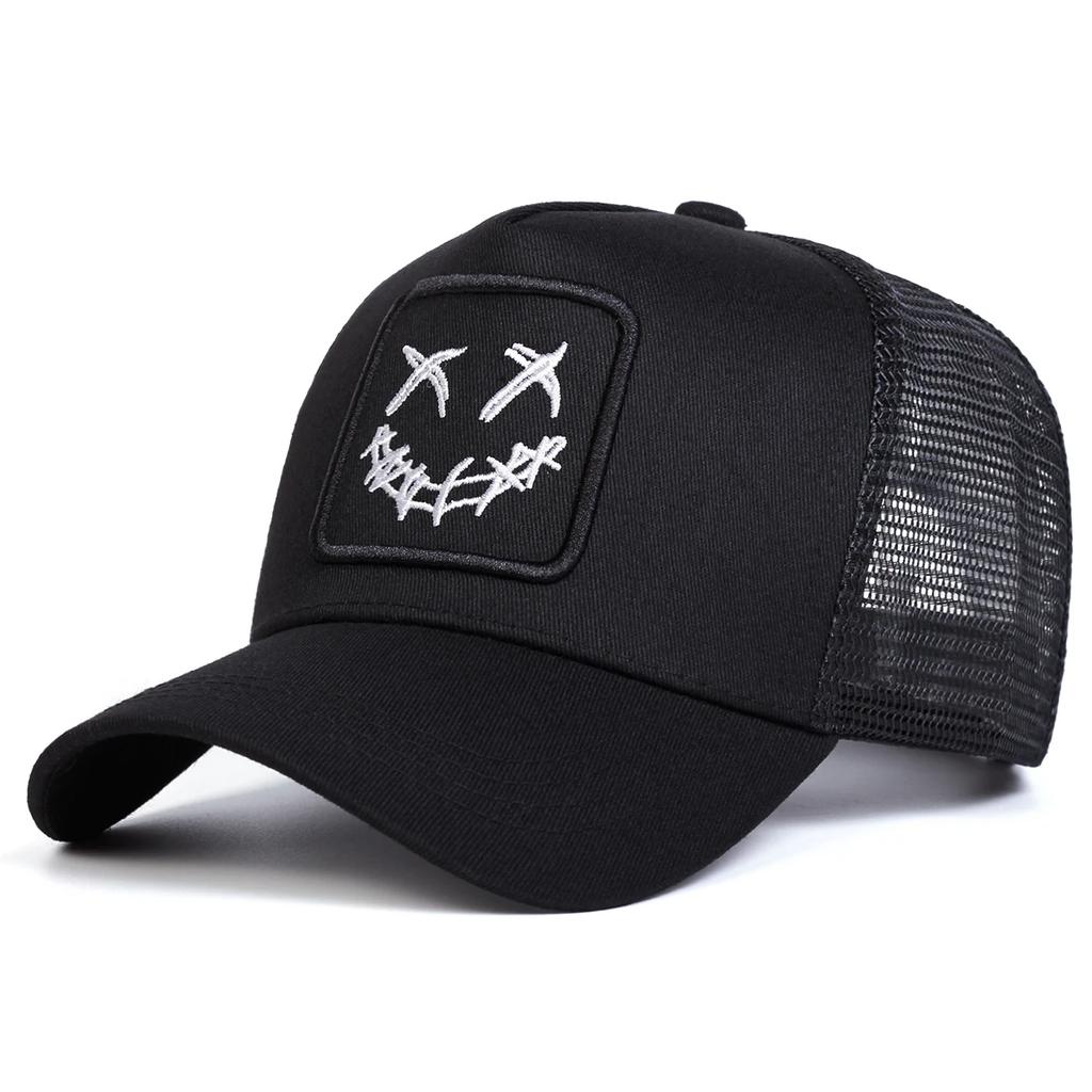 Net Baseball Stitching Embroidered Face Smiling Xx Neutral Gender Women Men For Caps Spring And Summer Outdoor Adjustable Casual Hats Sunscreen