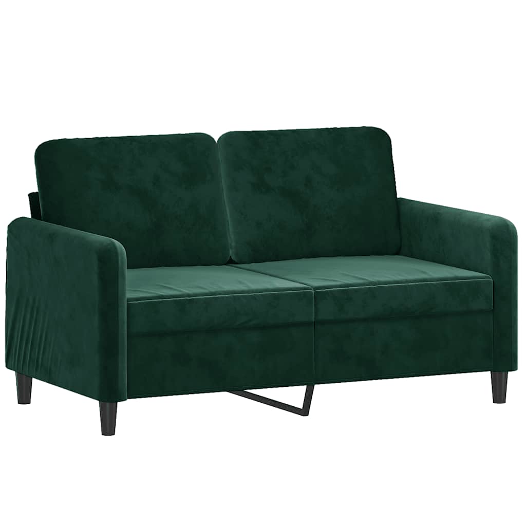 Vidaxl 2-Seater Sofa, Dark Green, 120 Cm, Upholstered In Velvet