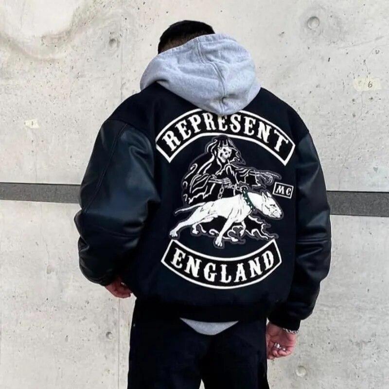 

Men s Sweatshirt Pilot Jacket Dog Harajuku Hoodie Punk Evil Coats Sudadera Streetwear Fleece Casual Outerwear Oversized Jackets
