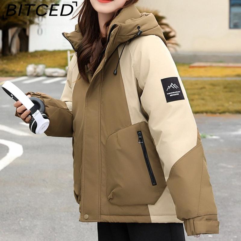 BITCED Outdoor Windbreaker Jacke - Unisex-Stil Winddicht Verdickt Gepolsterter Mantel Bergsteigen Paare Daunen-Gefütterte Baumwolljacke