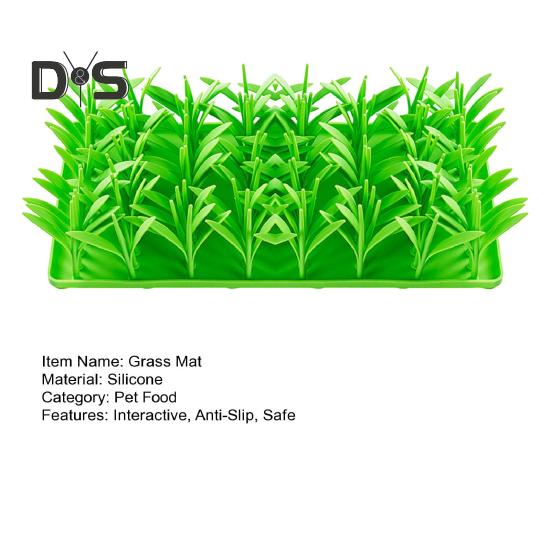 Silicone Grass Mat Slow Feeding Mat Silicone Grass Snuffle Feeding Mat for Indoor Cats Anti-Slip Dog Feeding Mat Interactive Toy Pet Treat Lick Mat