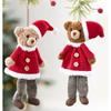 Cute Bear Doll Ornaments Fabric Animal Pendants Christmas Tree Hanging Ornaments Christmas Gift Doll Decorations