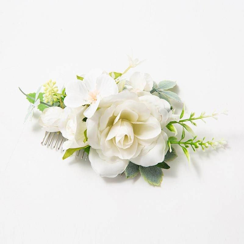 Bohemia Brides Wedding Flower Hair Comb Hairpin Bridesmaid Headdress Hair Combs Hair Accessories For Women Girls Floral Hairpins