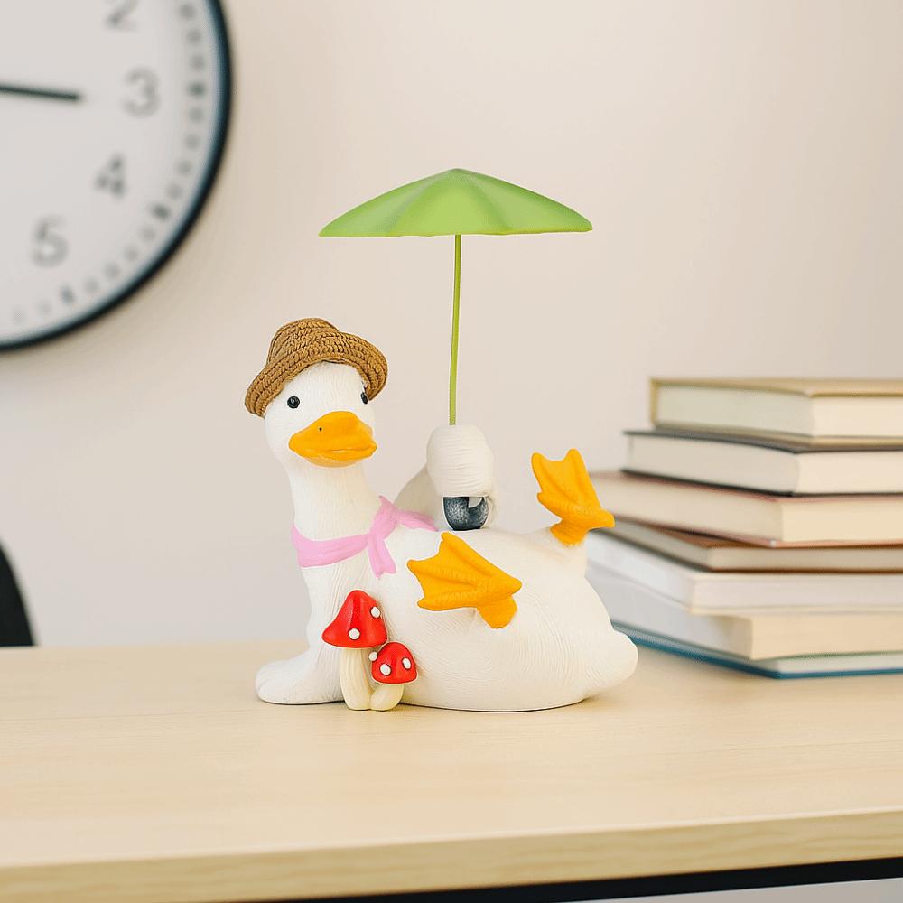Simulated Duck Umbrella Ornament Handicraft Cartoon Resin Animal Sculpture  Children Girls Boys